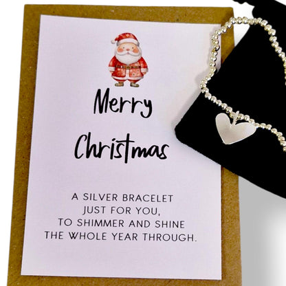 Merry Christmas Silver Plated Bracelet – Festive Gift for Her, Stocking Filler, Secret Santa, Holiday Jewellery, Xmas Gift Idea