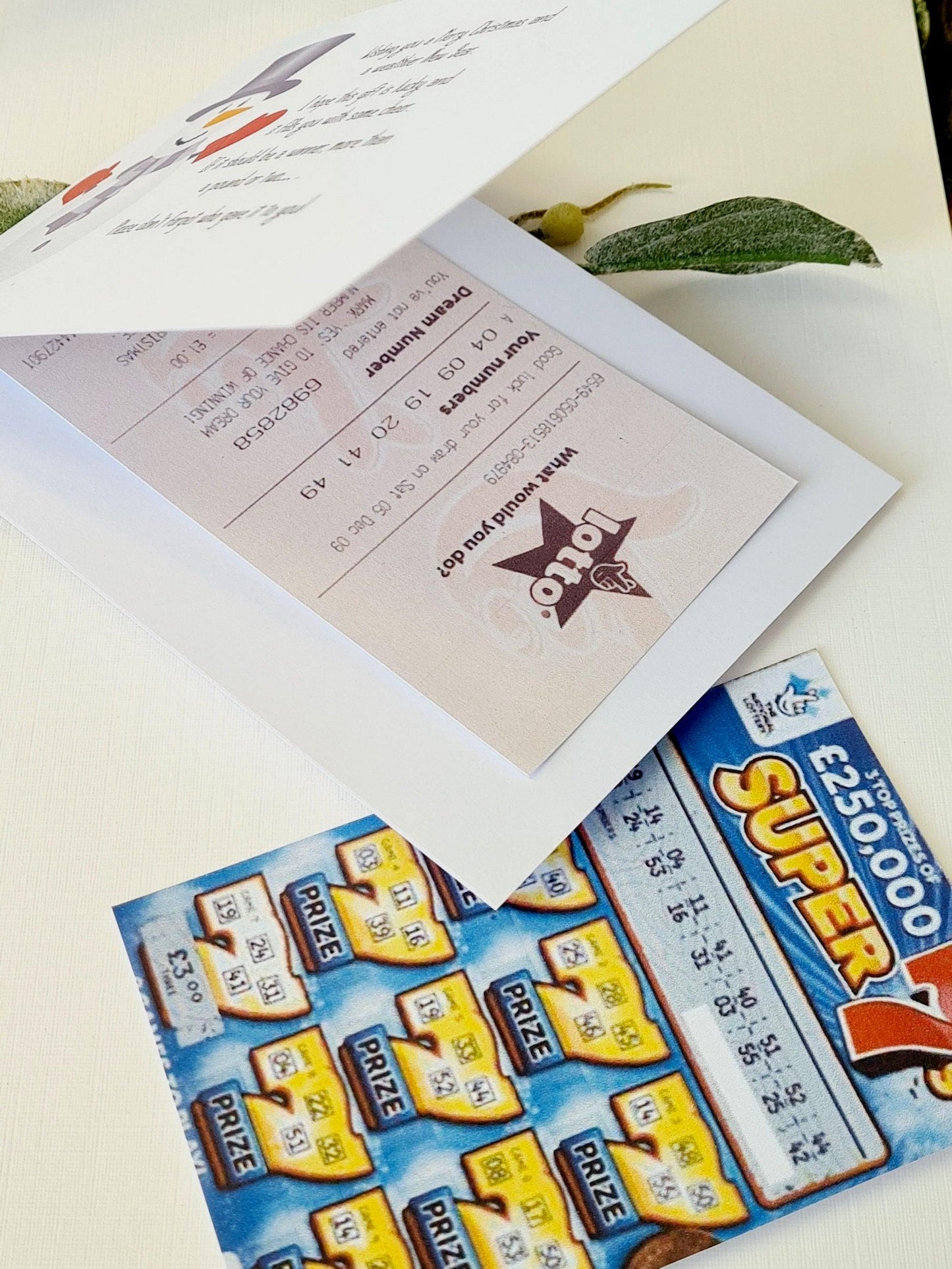 Rudolph Christmas Lottery Ticket Holders -Scratch Card -Gift Card  - Personalised - Table Decoration - Festive - Cracker alternative - Funny