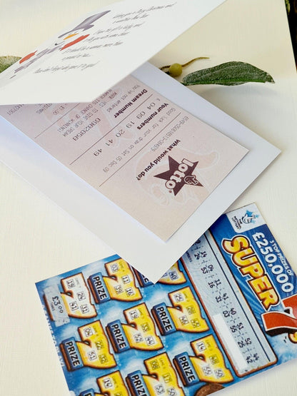 Rudolph Christmas Lottery Ticket Holders -Scratch Card -Gift Card  - Personalised - Table Decoration - Festive - Cracker alternative - Funny
