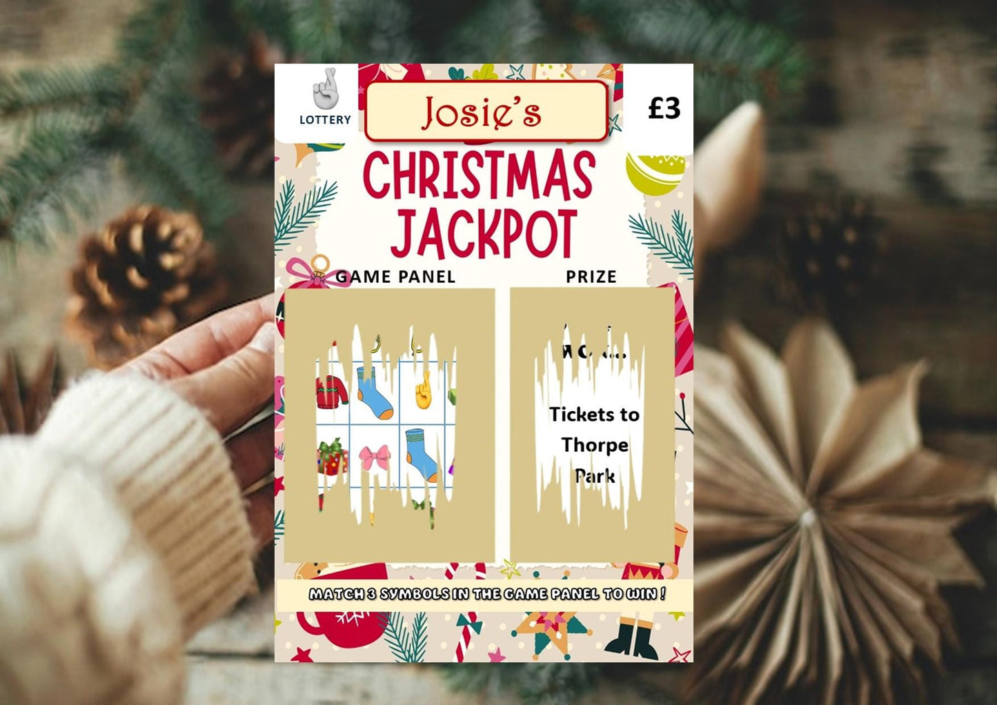 Christmas Scratch Card: Festive Holiday, Gift, Gig, Concert Surprise - Jackpot - Surprise reveal
