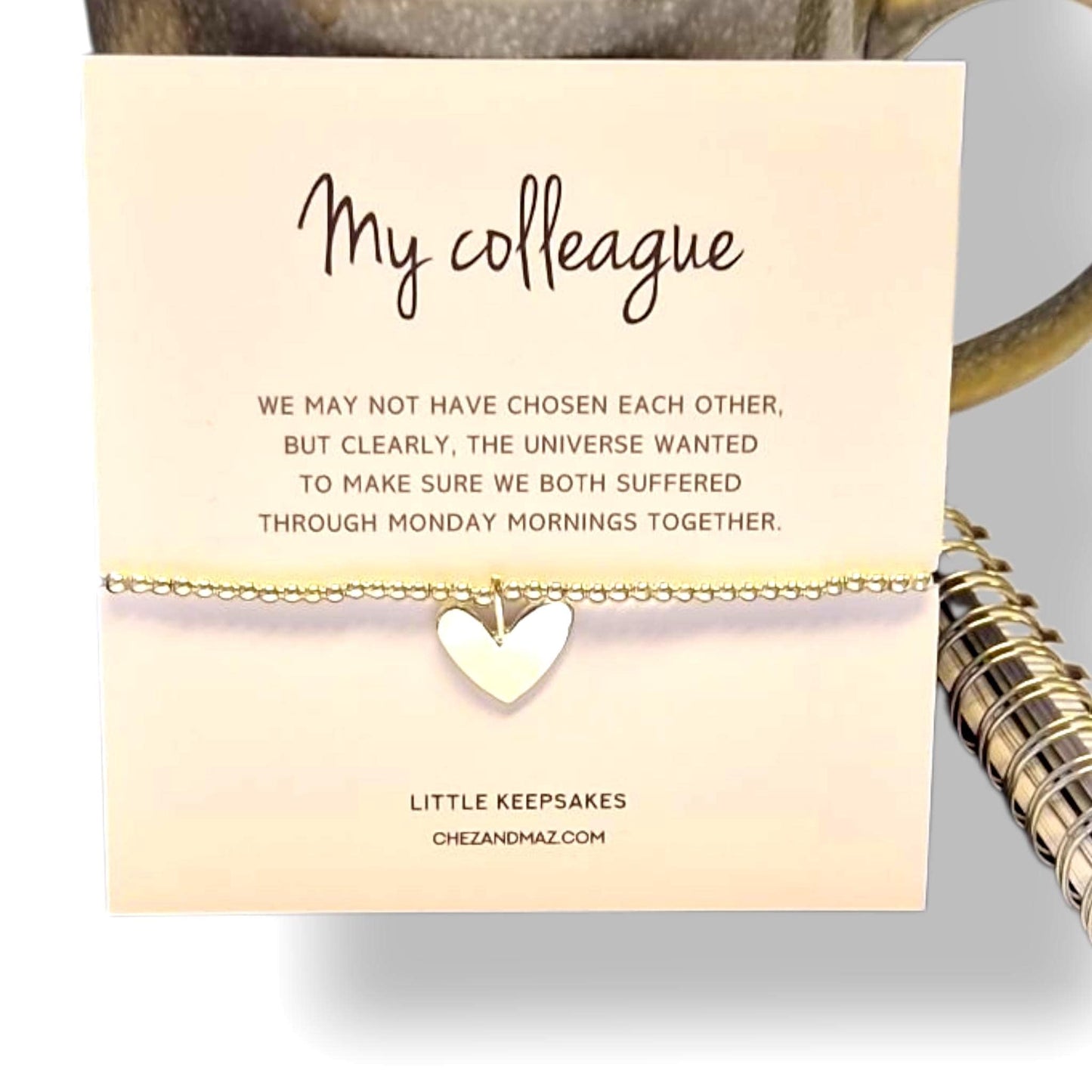 My Colleague Silver-Plated Heart Bracelet: Friendship Gift- Suffering Monday Mornings - Christmas - Leaving Gift - Birthday