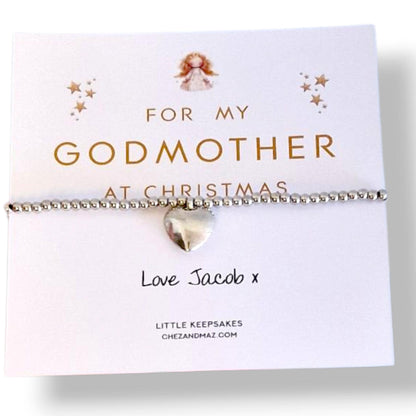 For my Godmother, Christmas Gift, Fairy Godmother, Guide parent- Personalised Godmother Bracelet: Meaningful Keepsake Gift