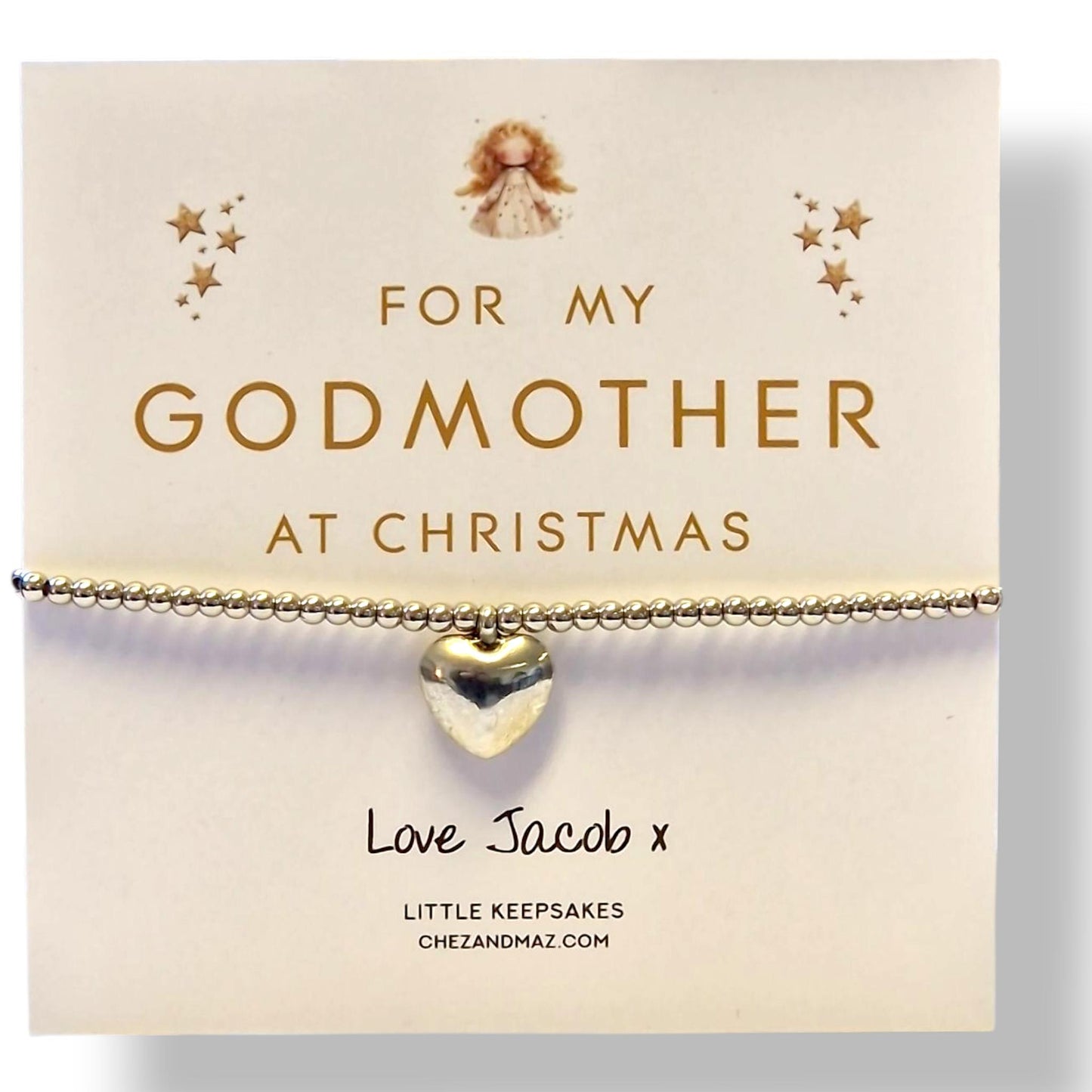 For my Godmother, Christmas Gift, Fairy Godmother, Guide parent- Personalised Godmother Bracelet: Meaningful Keepsake Gift