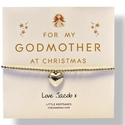 For my Godmother, Christmas Gift, Fairy Godmother, Guide parent- Personalised Godmother Bracelet: Meaningful Keepsake Gift