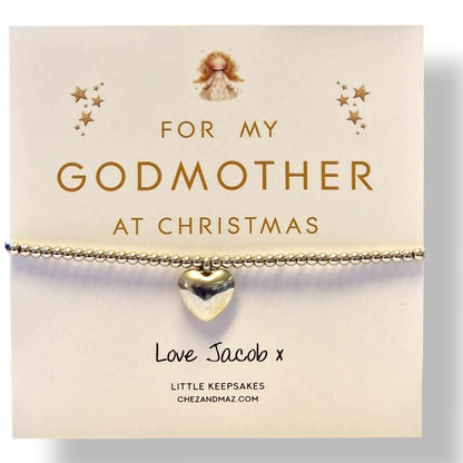 For my Godmother, Christmas Gift, Fairy Godmother, Guide parent- Personalised Godmother Bracelet: Meaningful Keepsake Gift