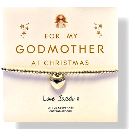 For my Godmother, Christmas Gift, Fairy Godmother, Guide parent- Personalised Godmother Bracelet: Meaningful Keepsake Gift