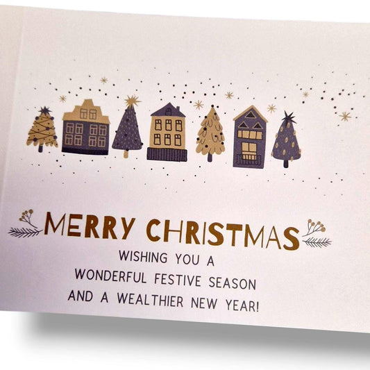 Christmas Lottery Ticket Holders – Scratch Card Gift – Holiday Party Favour – Festive Houses and Trees – e Stocking Filler HS3