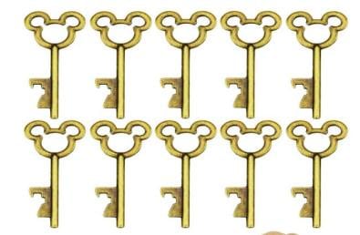 Disneyland Paris, Disneyworld, Surprise Reveal Scratch Off – Metal Mickey Key Holiday Announcement, Magical Gift, Christmas, Birthday