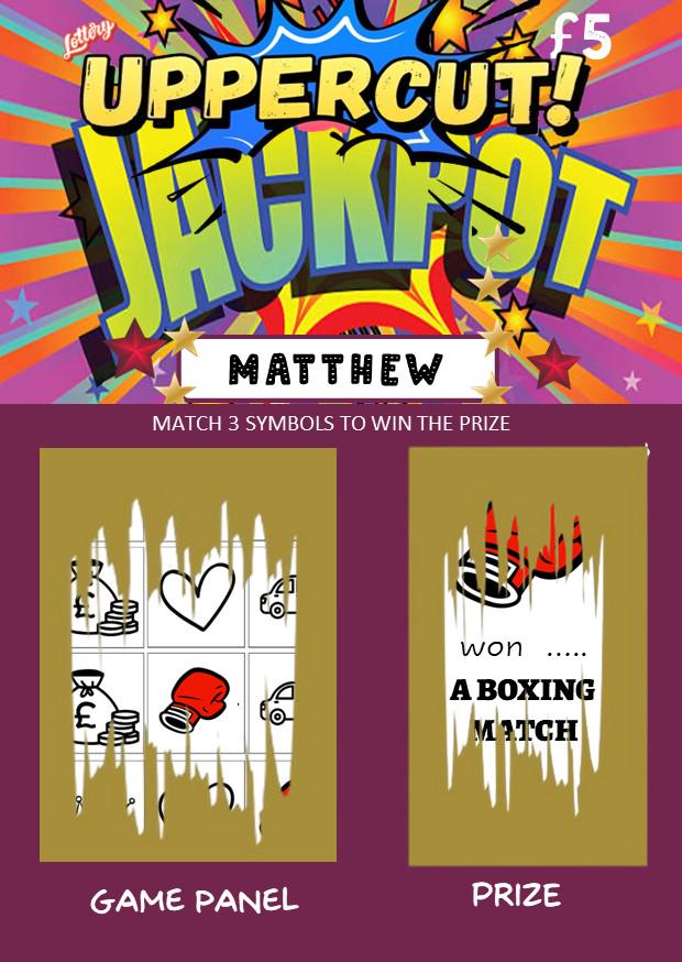 Scratchcard - Boxing - Boxing Themed - Match- Scratch Off Card: Surprise Gift for Boxing Fans, fun lotto, Personalised, Christmas, Birthday