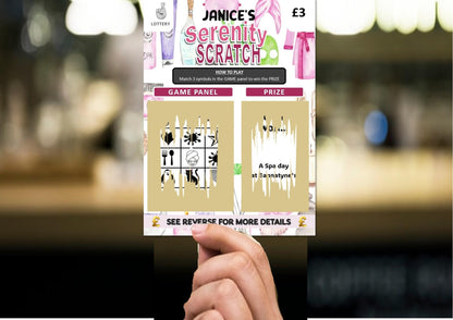 Scratch Card: Surprise Spa Day, Spa Weekend, Holiday, Gift, fun gift, Christmas, Birthday, Personalised, Scratch to reveal gift