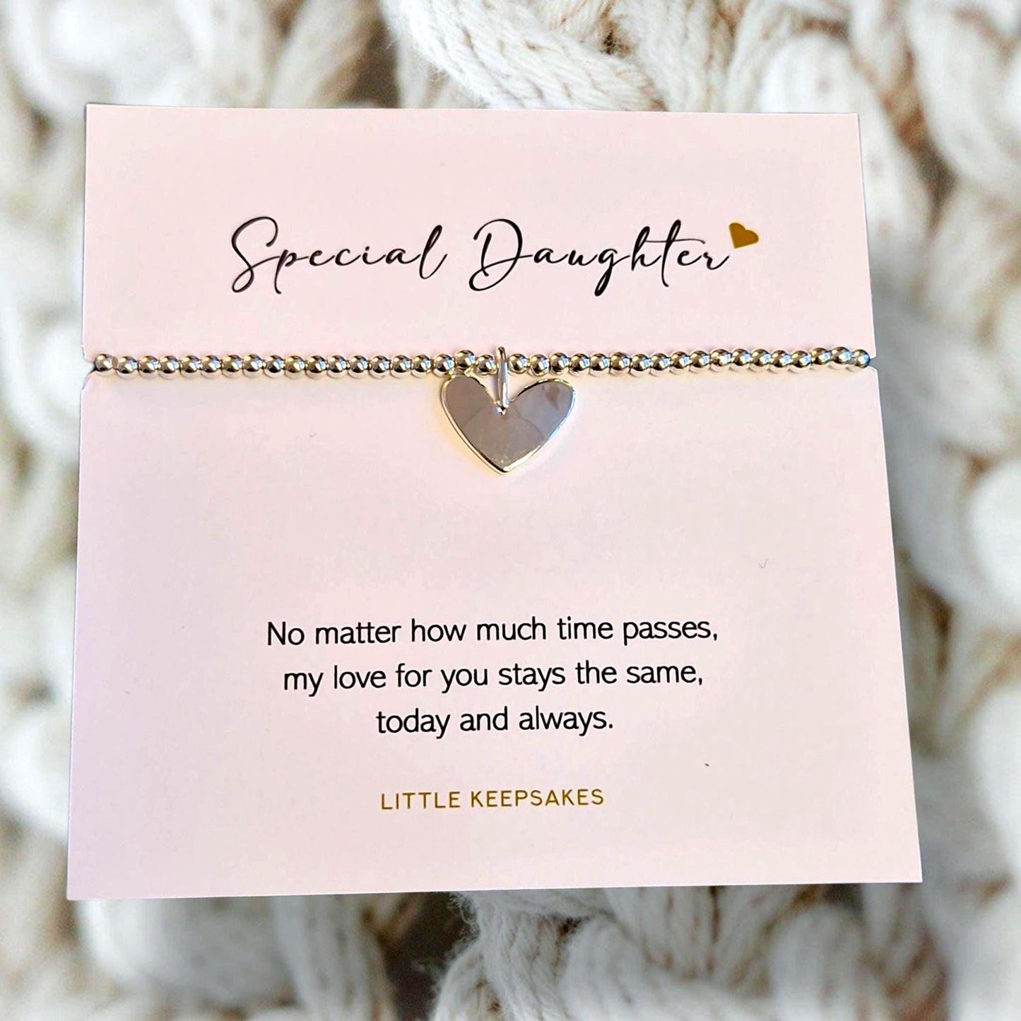 Special Daughter Bracelet Gift for Daughter, Silver Plated Heart Bracelet – Elegant Gift, Special Occasion Jewellery - Christmas, Birthday