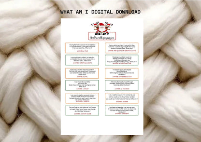 What am I - Riddle Game | Questions and answers | Instant Download | Fun Printable Holiday Game I Print at home