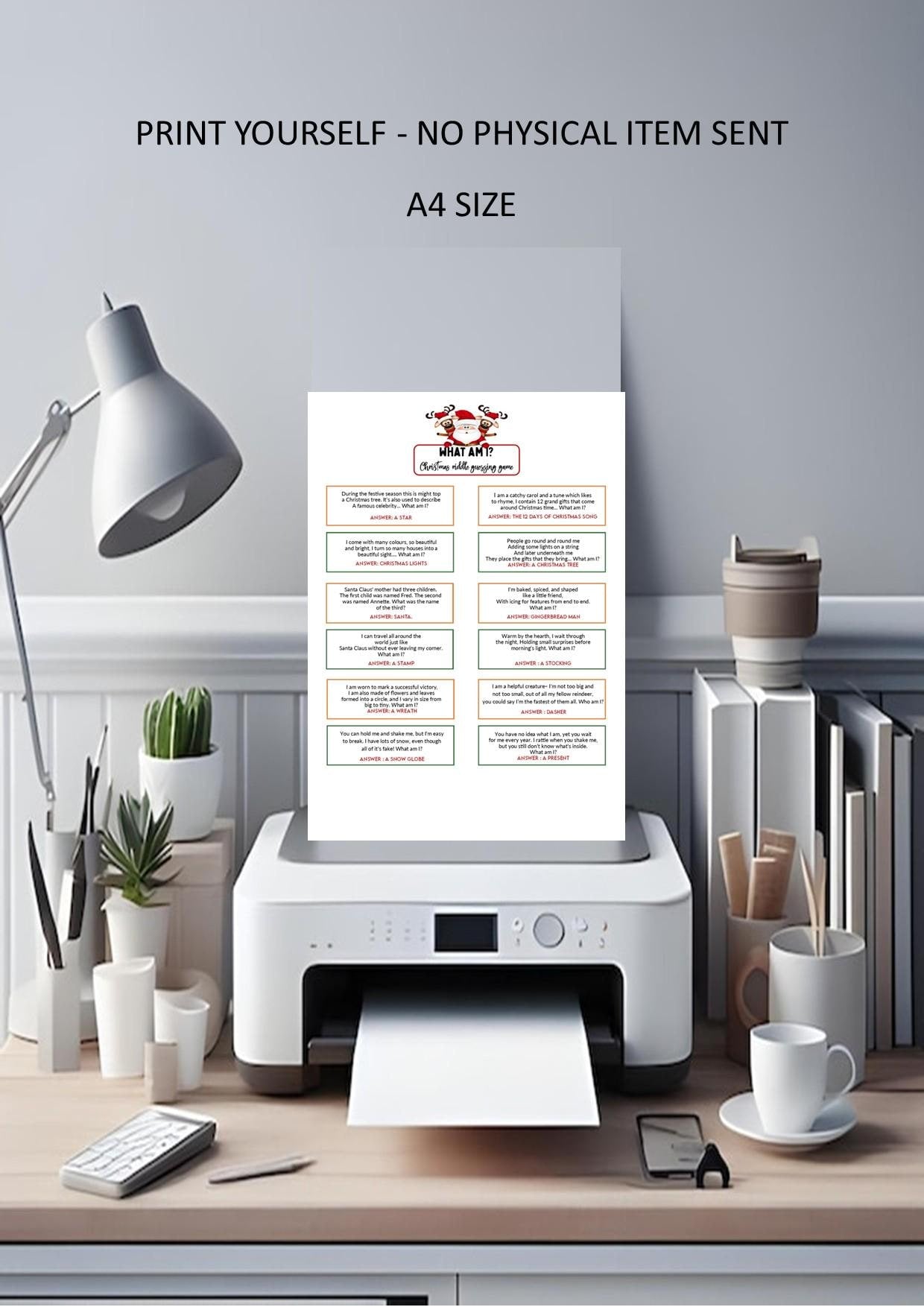 What am I - Riddle Game | Questions and answers | Instant Download | Fun Printable Holiday Game I Print at home