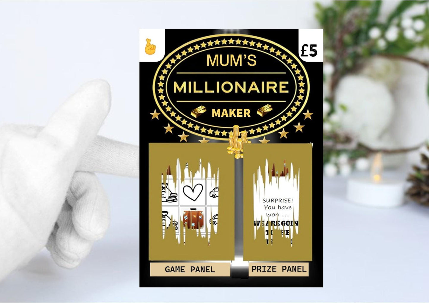 Scratch Card: Surprise Holiday, Reveal Gift, fun gift, Suitcase, Birthday, Personalised, Scratch to reveal gift, Millionaire Maker
