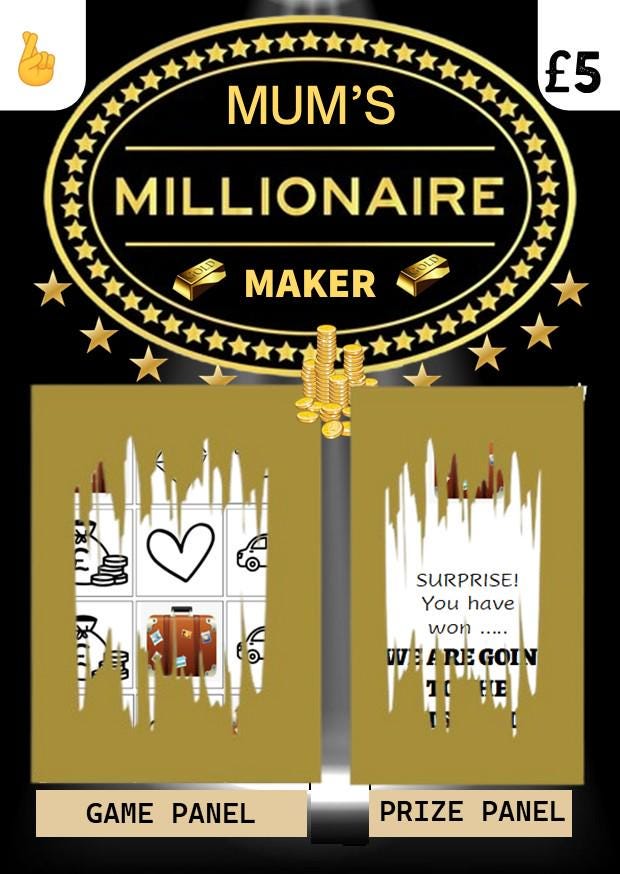 Scratch Card: Surprise Holiday, Reveal Gift, fun gift, Suitcase, Birthday, Personalised, Scratch to reveal gift, Millionaire Maker