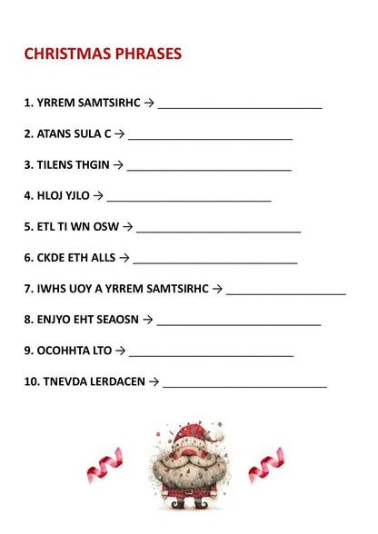 Christmas Anagram Game Printable | Holiday Word Puzzle | Festive Party Game | Instant Digital Download I Print at home I PDF
