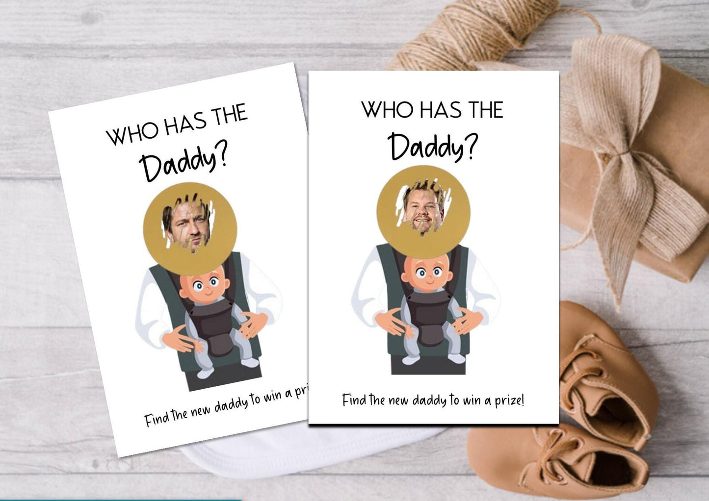 Who Has The Daddy Scratch Off, Printed Baby Shower Game,Scratch Off Baby Shower Game, Who Has the Daddy Celebrity Edition, Baby Shower Games