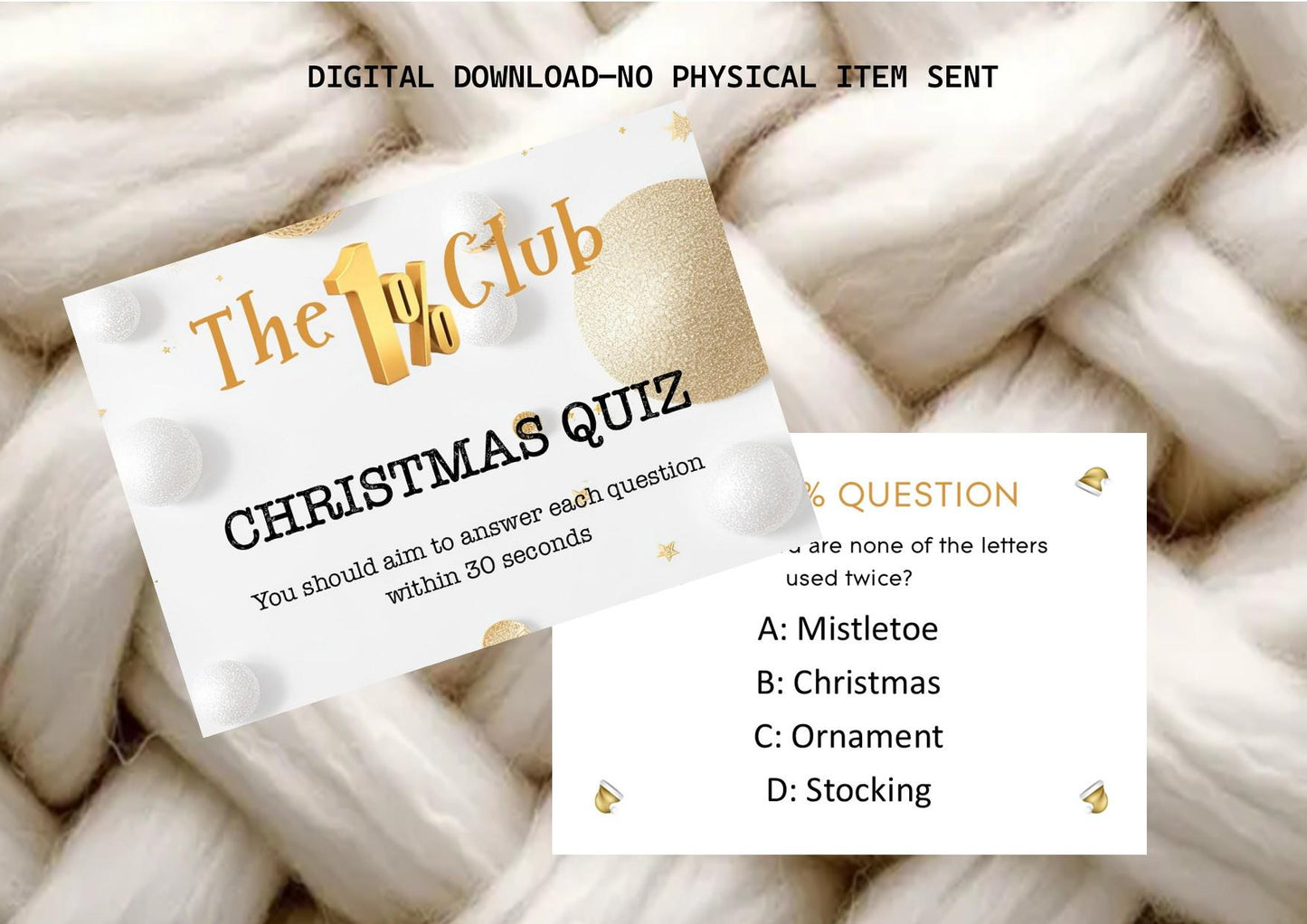 The 1% Club Christmas Quiz | TV-Inspired Trivia Game | Fun Family Holiday Activity I DIGITAL DOWNLOAD