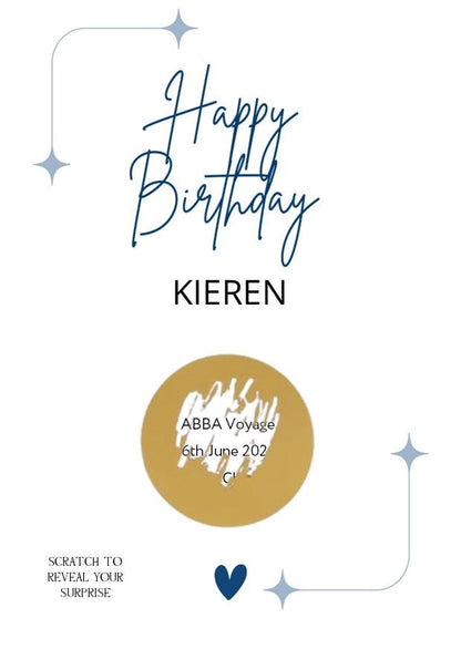 Personalised Birthday Scratch Card: Surprise Reveal Voucher, Scratch off Flat Card - Birthday Gift