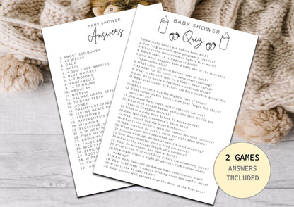Baby Shower Trivia Games, Baby True or False, Printable Baby Shower Trivia Questions couples Baby Shower, Fun Baby Shower Games Printable