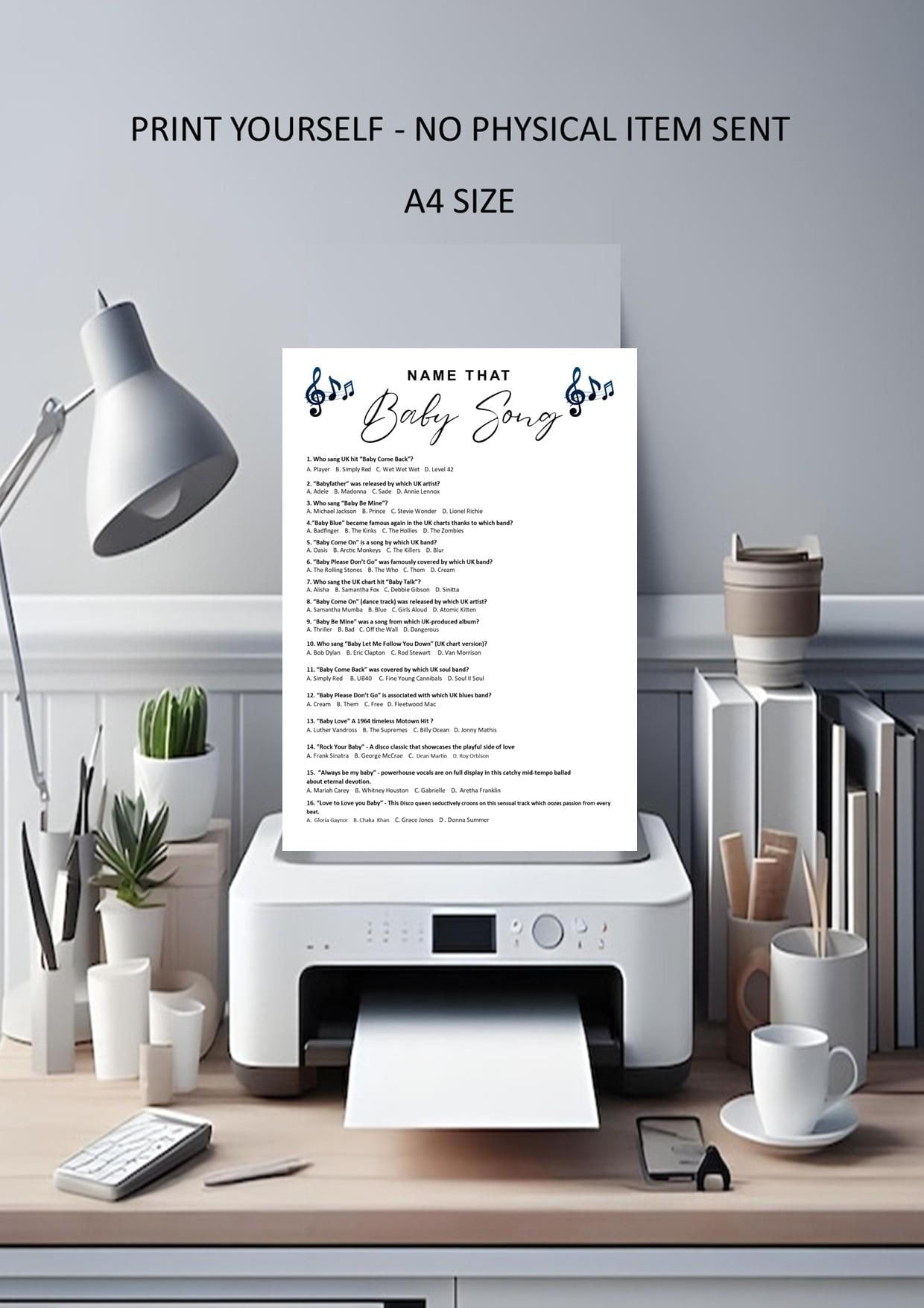 Name That Baby Song – Printable Baby Shower Music Game | Gender Reveal, Mummy-to-Be, Baby Sprinkle Quiz