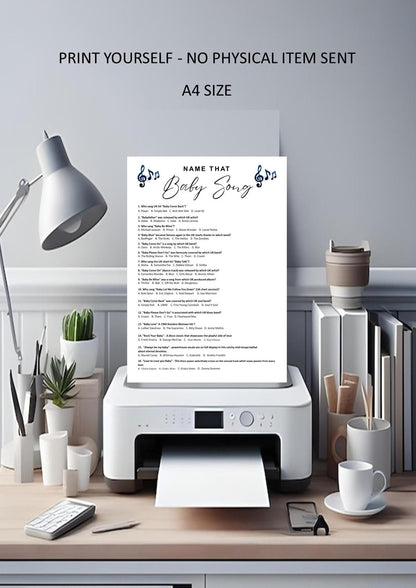 Name That Baby Song – Printable Baby Shower Music Game | Gender Reveal, Mummy-to-Be, Baby Sprinkle Quiz