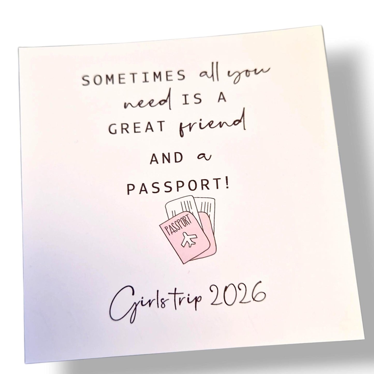 Girls Trip 2026 Wish Bracelet: Friendship jewellery Keepsake - Personalised - Passport -All you need are great friends and a passport