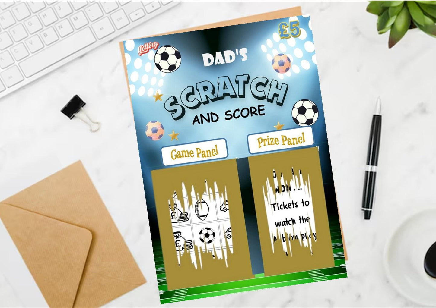 Football Scratch Off Card: Personalised Surprise Reveal Gift - Football Tickets Reveal - Football Tour