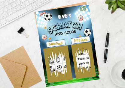 Football Scratch Off Card: Personalised Surprise Reveal Gift - Football Tickets Reveal - Football Tour