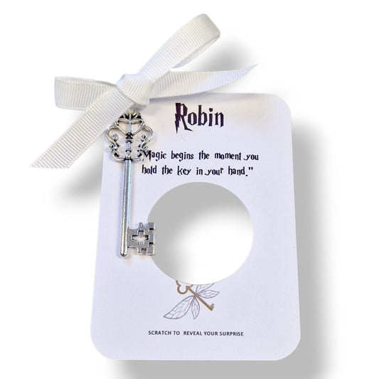 H Potter World Scratch Off Surprise Card Personalised HP Fan - Surprise Reveal, scratch and reveal - Key and card - Wizard