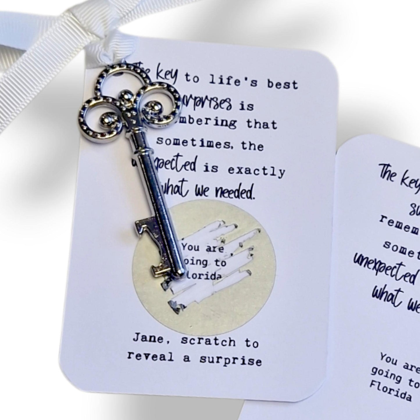 Scratch off Holiday Key Surprise Reveal Scratch to reveal – Metal Key Holiday Announcement, Magical Gift, Christmas,  Birthday - Surprise