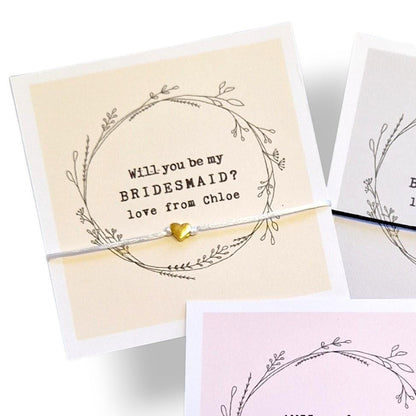 Personalised Bridesmaid Proposal Wish Bracelet: Flower Girl, Maid of Honour Gift, Wedding