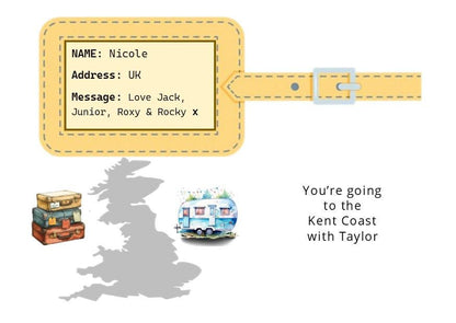 Caravan Holiday Reveal Scratch Card: Surprise Birthday Gift - Personalised - Gift - Scratch to Reveal card
