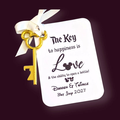 Disney Key Wedding Favour, Bottle Opener I Perfect for Disney Lovers I Magical Disney Key Bottle Opener I Wedding Keepsake & Guest Gift