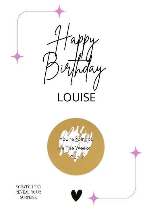 Personalised Birthday Scratch Card: Surprise Reveal Voucher, Scratch off Flat Card - Birthday Gift