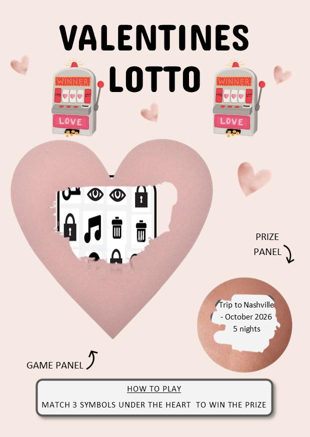 Valentine’s Scratch to Reveal Card – Personalised Lucky Ticket | Scratch Off Jackpot, Money, Holiday or Concert Surprise