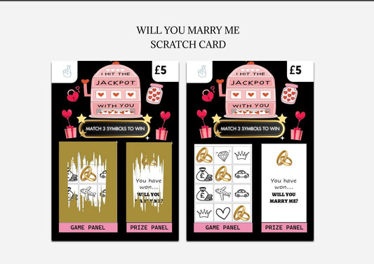 Will You Marry Me Scratch Card – Personalised Scratch to Reveal Proposal Lucky Ticket Scratch to Reveal Card – Scratch Off Jackpot