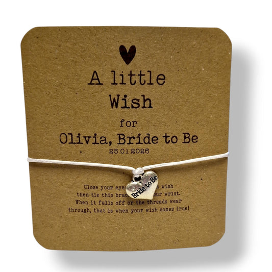 Hen Party Wish Bracelet: Hen Party Favour, Personalised, Bride, Hen Weekend, Eco-Friendly Card - Brown Card, Hen Weekend