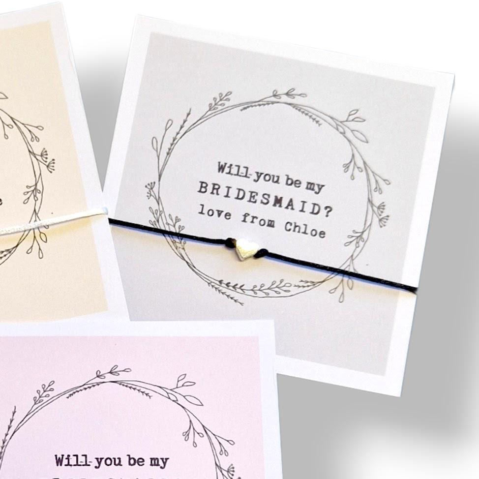 Personalised Bridesmaid Proposal Wish Bracelet: Flower Girl, Maid of Honour Gift, Wedding