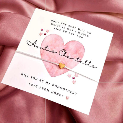 Will you be my Godmother,Personalised Guide Mother Godparent Proposal  I Wish Bracelet I Friendship Bracelet I Ask Godmother gm9