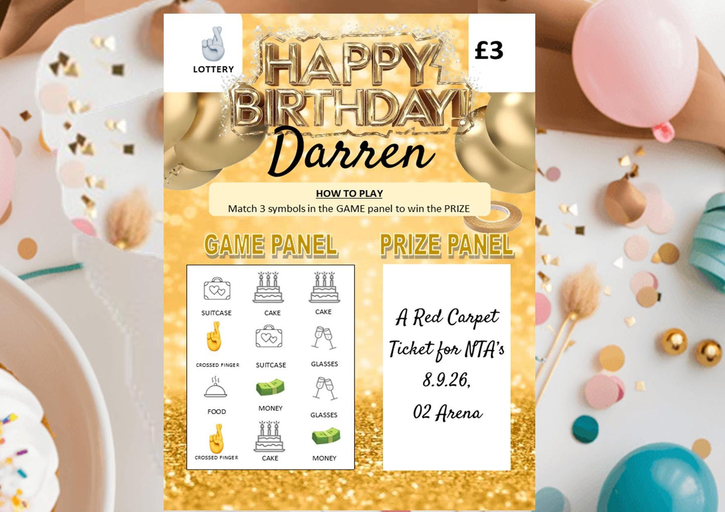 Personalised Happy Birthday Scratch Card | Scratch to Reveal Surprise Message | Unique Birthday Gift Reveal Card | Fun Keepsake