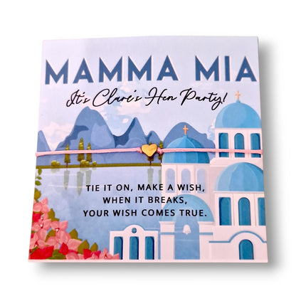 Pack of 10 Mamma Mia Hen Party & Birthday Wish Bracelet – Personalised ABBA Dance Favour, Bachelorette Keepsake