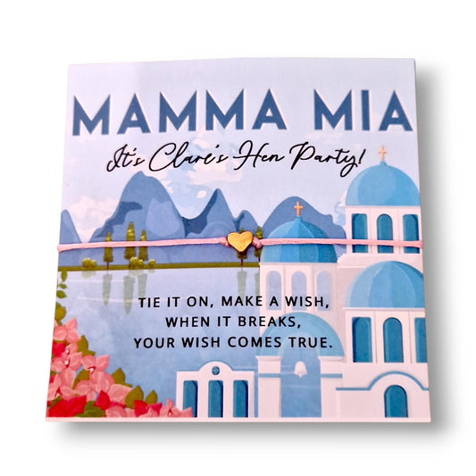 Pack of 10 Mamma Mia Hen Party & Birthday Wish Bracelet – Personalised ABBA Dance Favour, Bachelorette Keepsake