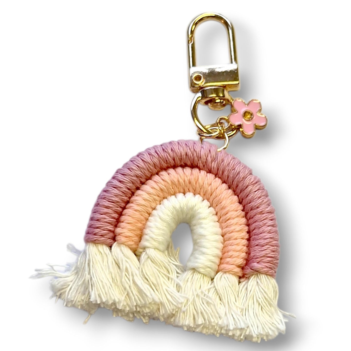 Macrame Rainbow Keychain – Inspirational Gift for Anxiety Relief