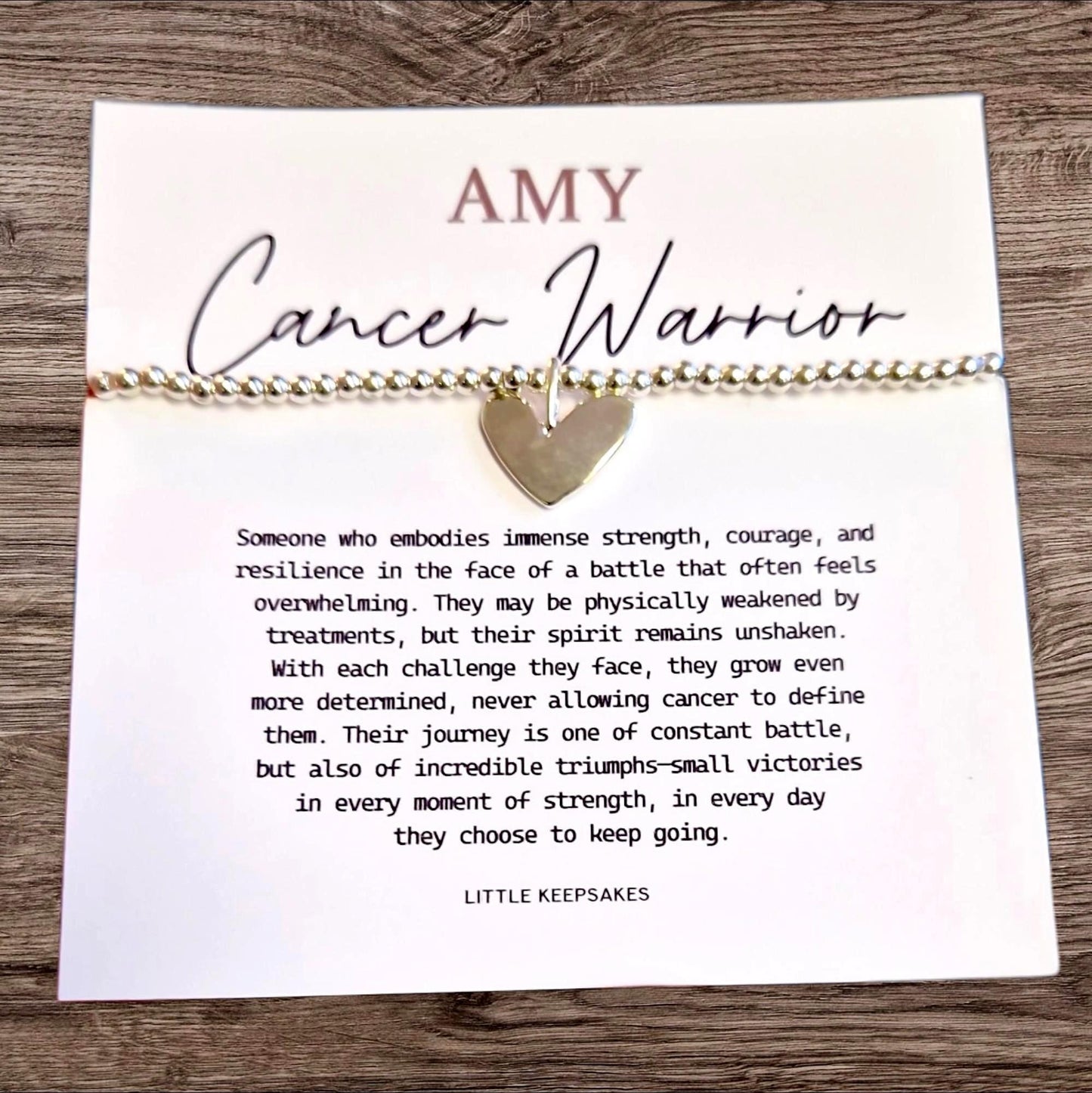 Silver Plated Heart Charm Bracelet - Cancer Warrior Support Gift