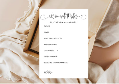 Wedding Advice Cards | Bridal Shower Game (A5 Printable PDF Download)