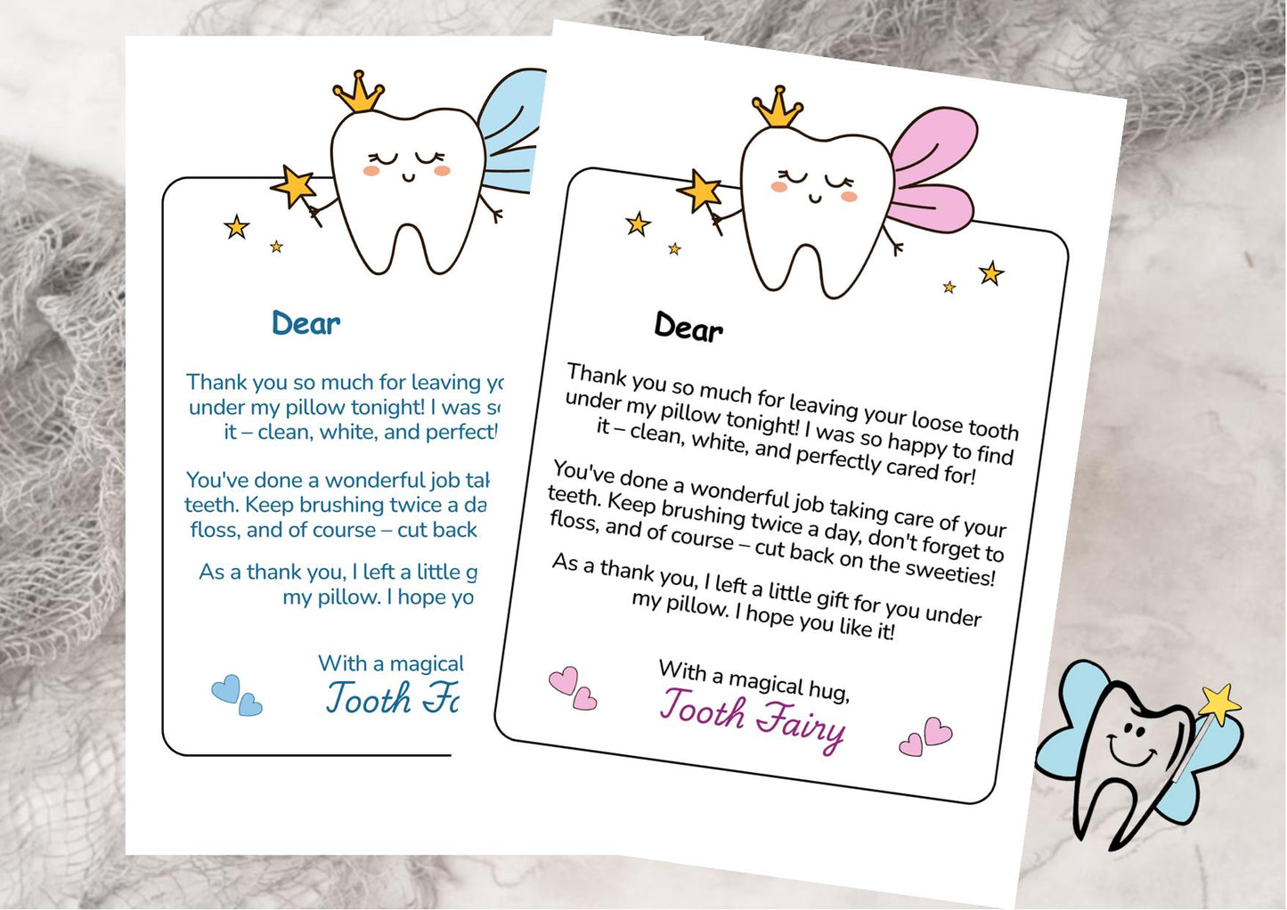 Tooth Fairy Letter & Certificate Set (Digital Download A5/A6)
