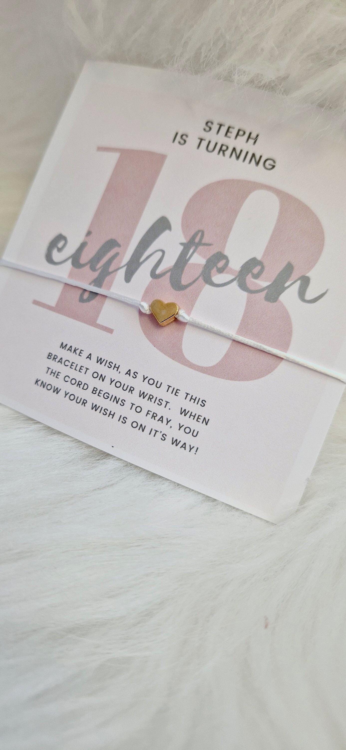 Personalized Birthday Wish Bracelet – Heart Charm, Party Favor