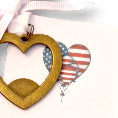American Flag Heart Keyring Bottle Opener, USA Wedding Favour, Patriotic Party Favour, Heart Keychain Gift for Guests