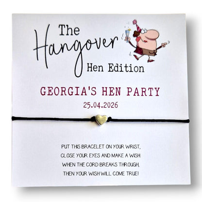 Personalised The Hanover Hen Party Funny Wish Bracelet for Hen Party - Perfect Bachelorette Keepsake  Hen Weekend - Hen Do